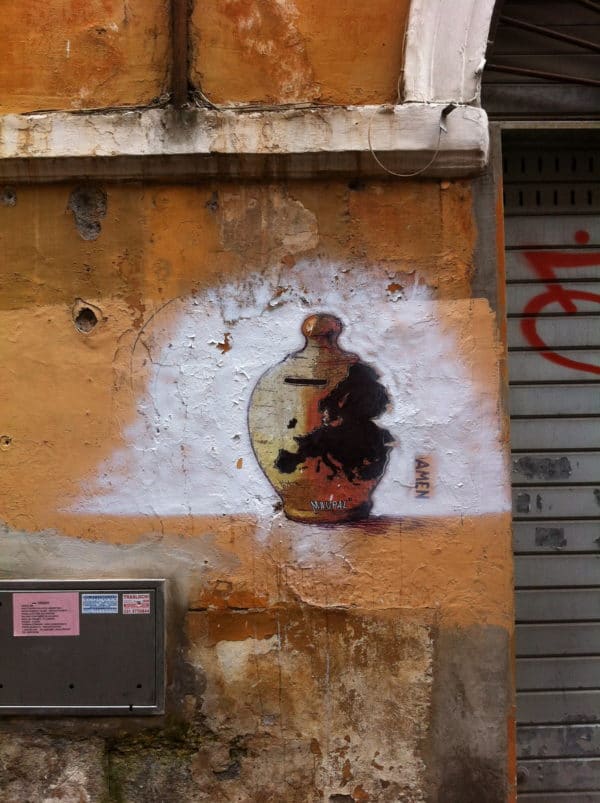 Ohne Worte. AMEN. maupal im Borgo in Rom - Foto © Welz 