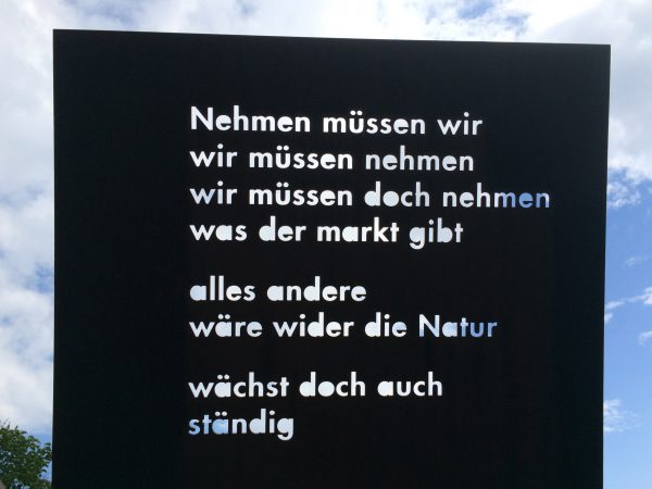 Literatur im Park: Nehmen müssen wir ... Wartberg Stuttgart. Foto © Welz